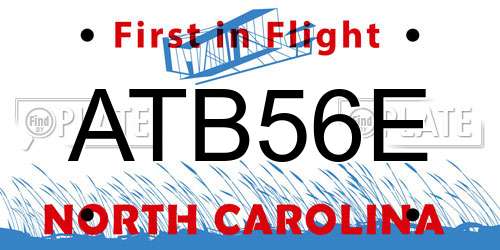ATB56E North Carolina License Plate