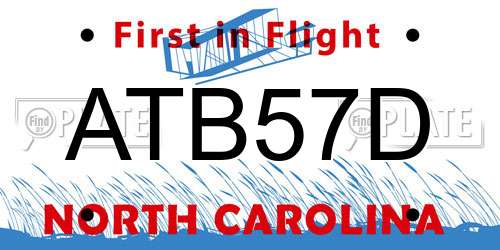 ATB57D North Carolina License Plate