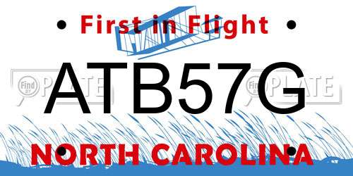 ATB57G North Carolina License Plate