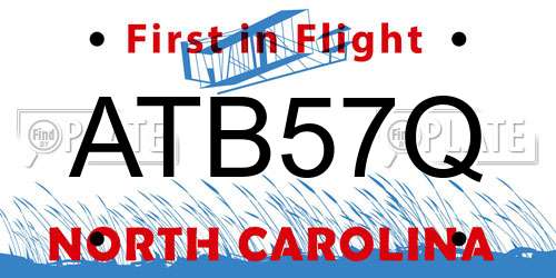 ATB57Q North Carolina License Plate