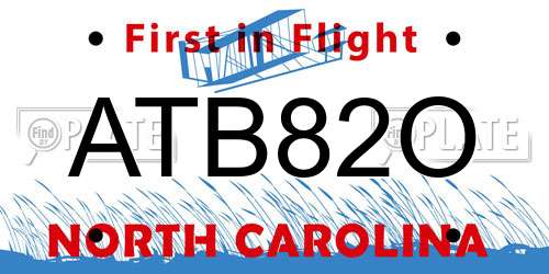 ATB82O North Carolina License Plate