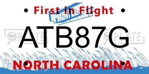 ATB87G North Carolina License Plate