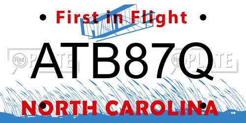 ATB87Q North Carolina License Plate
