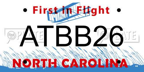 ATBB26 North Carolina License Plate