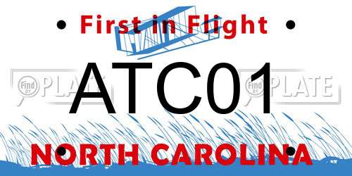 ATC01 North Carolina License Plate