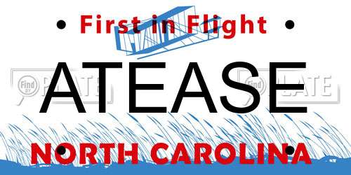 ATEASE North Carolina License Plate