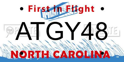 ATGY48 North Carolina License Plate
