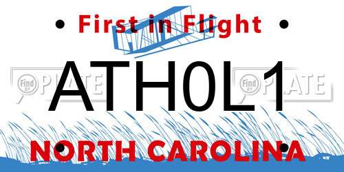 ATH0L1 North Carolina License Plate
