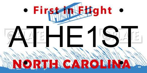 ATHE1ST North Carolina License Plate