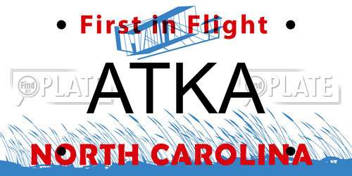 ATKA North Carolina License Plate