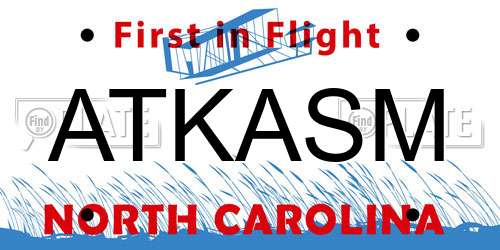 ATKASM North Carolina License Plate