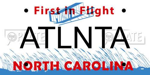 ATLNTA North Carolina License Plate