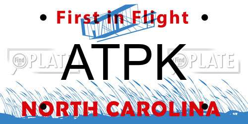 ATPK North Carolina License Plate
