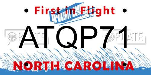 ATQP71 North Carolina License Plate