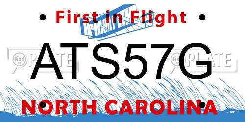 ATS57G North Carolina License Plate