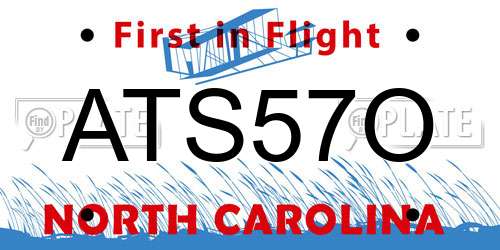 ATS57O North Carolina License Plate