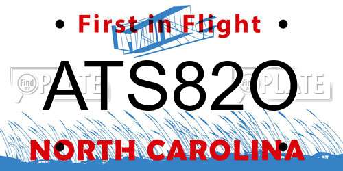 ATS82O North Carolina License Plate