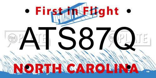 ATS87Q North Carolina License Plate