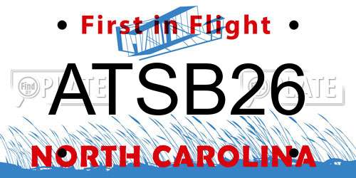 ATSB26 North Carolina License Plate