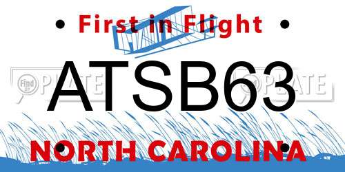 ATSB63 North Carolina License Plate
