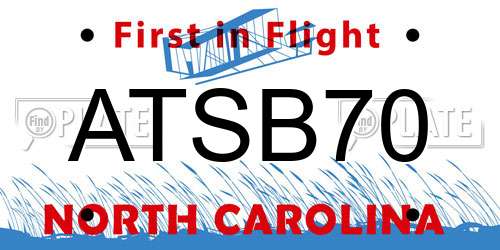 ATSB70 North Carolina License Plate