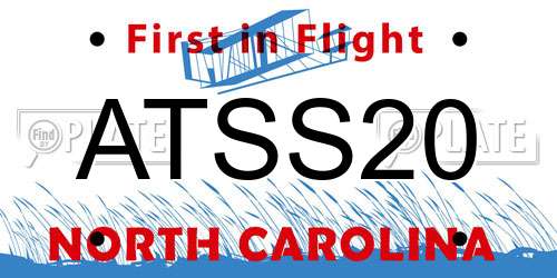 ATSS20 North Carolina License Plate