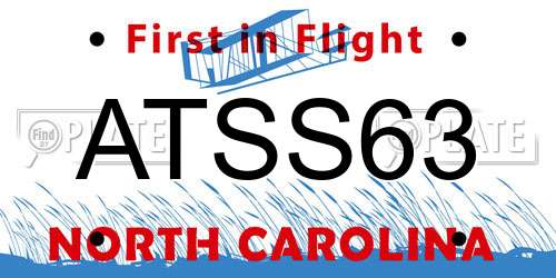 ATSS63 North Carolina License Plate