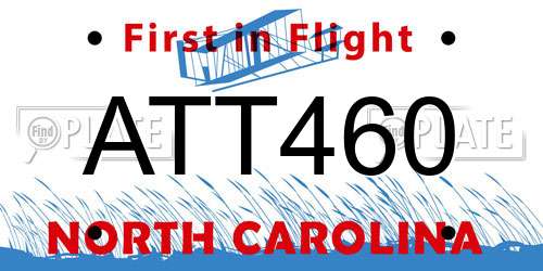 ATT460 North Carolina License Plate