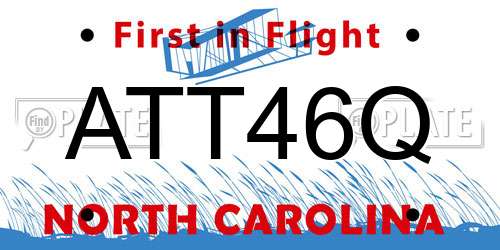 ATT46Q North Carolina License Plate