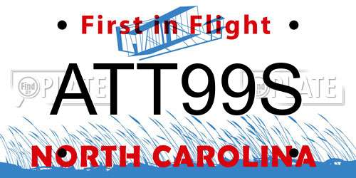 ATT99S North Carolina License Plate