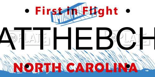 ATTHEBCH North Carolina License Plate