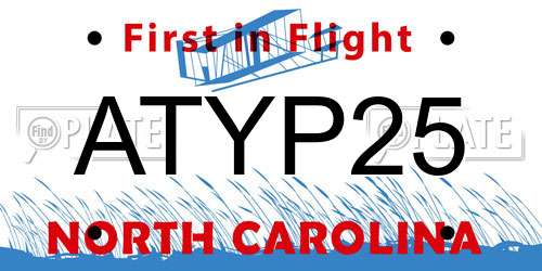 ATYP25 North Carolina License Plate