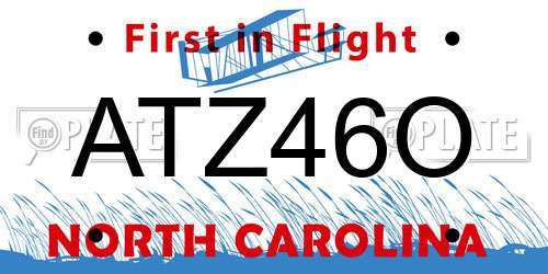 ATZ46O North Carolina License Plate