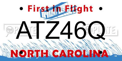 ATZ46Q North Carolina License Plate