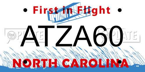 ATZA60 North Carolina License Plate