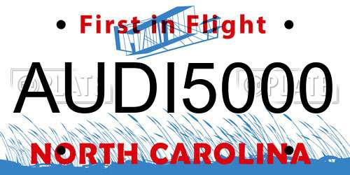 AUDI5000 North Carolina License Plate