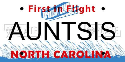 AUNTSIS North Carolina License Plate
