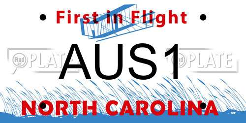 AUS1 North Carolina License Plate
