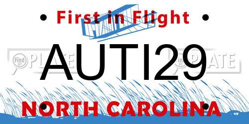 AUTI29 North Carolina License Plate