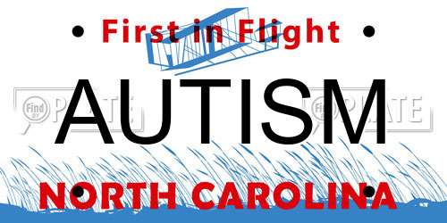 AUTISM North Carolina License Plate