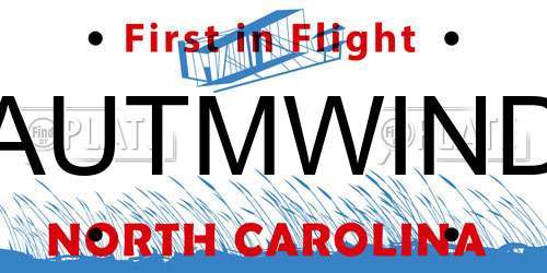 AUTMWIND North Carolina License Plate