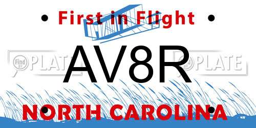 AV8R North Carolina License Plate