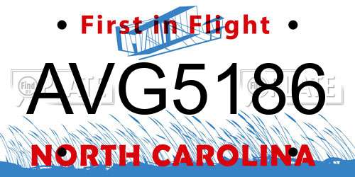 AVG5186 North Carolina License Plate