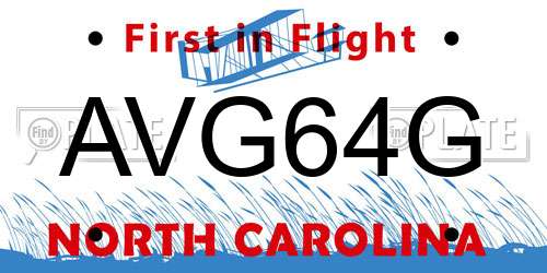AVG64G North Carolina License Plate