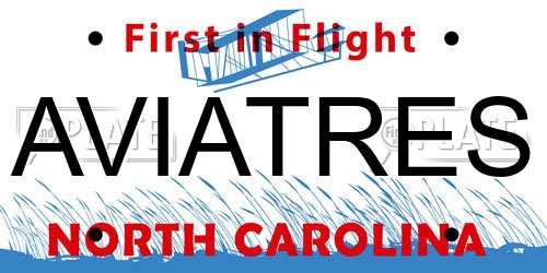 AVIATRES North Carolina License Plate