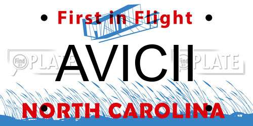 AVICII North Carolina License Plate