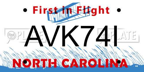 AVK74I North Carolina License Plate