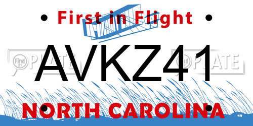 AVKZ41 North Carolina License Plate