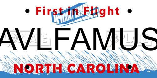 AVLFAMUS North Carolina License Plate