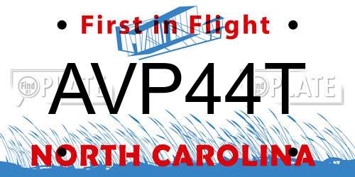 AVP44T North Carolina License Plate